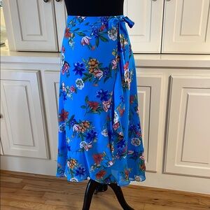 Calvin Klein Blue Wrap Midi Skirt Resort Wear